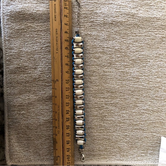 Lia Sophia porcelain white/silver/blue bracelet - Picture 5 of 5